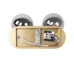 QAZQA Deckenstrahler|Aufbaustrahler*Spot Gold 2-Licht verstellbar mit Rauchglas - Athen