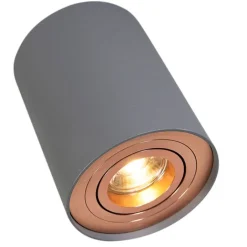 QAZQA Küchenlampen|Deckenstrahler*Spot grau mit Kupferwirbel und Neigung - Rondoo Up