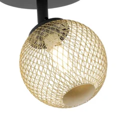 QAZQA Deckenstrahler|Aufbaustrahler*Spot schwarz mit gold verstellbar - Athens Wire