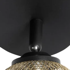 QAZQA Deckenstrahler|Aufbaustrahler*Spot schwarz mit goldenen 2 Lichtern - Athens Wire