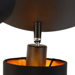 QAZQA Deckenstrahler|Aufbaustrahler*Spot schwarz mit goldener Innenseite 3-Licht - Lofty