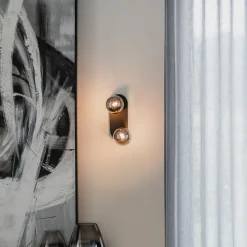 QAZQA Deckenstrahler|Aufbaustrahler*Spot schwarz mit Rauchglas 2-Licht verstellbar - Athen