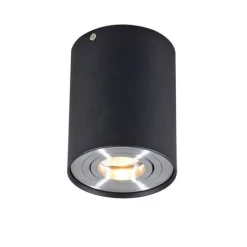 QAZQA Deckenstrahler|Aufbaustrahler*Spot schwarz schwenk- und neigbar - Rondoo 1 up