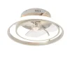 QAZQA Deckenventilator Mit Licht|Wohnzimmerlampen*Stahl Deckenventilator 46,5 cm inkl. LED mit Fernbedienung - Kees