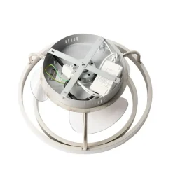 QAZQA Deckenventilator Mit Licht|Wohnzimmerlampen*Stahl Deckenventilator 46,5 cm inkl. LED mit Fernbedienung - Kees