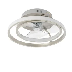 QAZQA Deckenventilator Mit Licht|Wohnzimmerlampen*Stahl Deckenventilator 46,5 cm inkl. LED mit Fernbedienung - Kees