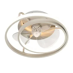 QAZQA Deckenventilator Mit Licht|Wohnzimmerlampen*Stahl Deckenventilator 46,5 cm inkl. LED mit Fernbedienung - Kees