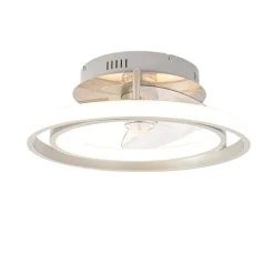 QAZQA Deckenventilator Mit Licht|Wohnzimmerlampen*Stahl Deckenventilator 46,5 cm inkl. LED mit Fernbedienung - Kees