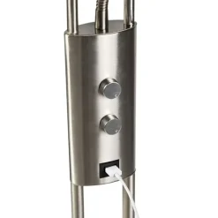 QAZQA Lampen Für Dein Homeoffice|Schlafzimmerlampen*Stahl Stehlampe mit Lesearm inkl. LED und USB-Anschluss - Sevilla