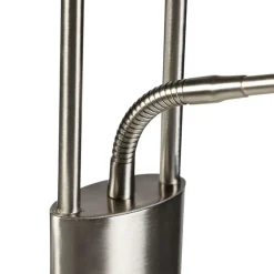 QAZQA Lampen Für Dein Homeoffice|Schlafzimmerlampen*Stahl Stehlampe mit Lesearm inkl. LED und USB-Anschluss - Sevilla