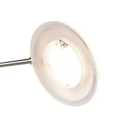 QAZQA Lampen Für Dein Homeoffice|Schlafzimmerlampen*Stahl Stehlampe mit Lesearm inkl. LED und USB-Anschluss - Sevilla