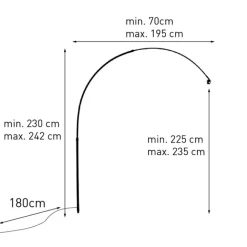 QAZQA Leuchten Ohne Schirm|Bogenlampen*Stahlbogen für XXL-Bogenlampe ohne Fuß