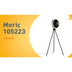 QAZQA Deckenventilator Mit Licht|Wohnzimmerlampen*Standventilator Stativ schwarz inkl. LED 3-stufig dimmbar - Meric