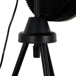 QAZQA Deckenventilator Mit Licht|Wohnzimmerlampen*Standventilator Stativ schwarz inkl. LED 3-stufig dimmbar - Meric