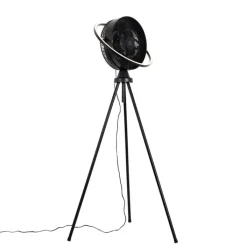 QAZQA Deckenventilator Mit Licht|Wohnzimmerlampen*Standventilator Stativ schwarz inkl. LED 3-stufig dimmbar - Marleen