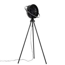 QAZQA Deckenventilator Mit Licht|Wohnzimmerlampen*Standventilator Stativ schwarz inkl. LED 3-stufig dimmbar - Marleen