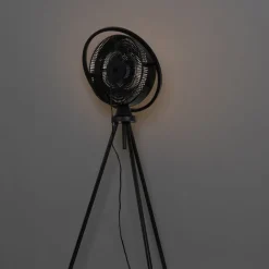 QAZQA Deckenventilator Mit Licht|Wohnzimmerlampen*Standventilator Stativ schwarz inkl. LED 3-stufig dimmbar - Marleen