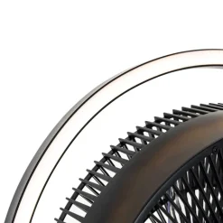 QAZQA Deckenventilator Mit Licht|Wohnzimmerlampen*Standventilator Stativ schwarz inkl. LED 3-stufig dimmbar - Marleen
