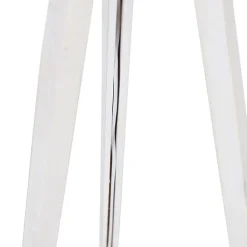 QAZQA Schlafzimmerlampen|Küchenlampen*Stativ-Stehleuchte weiß mit hellbraunem Stoffschirm 50cm - Tripod Classic