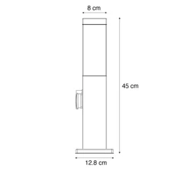 QAZQA Stehlampen Außen|Gartenbeleuchtung*Steh-Außenleuchte dunkelgrau 45 cm mit Fassung IP44 - Malios