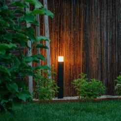 QAZQA Gartenbeleuchtung|Stehlampen Außen*Stehende Außenlampe schwarz mit opalweißem Schirm 70 cm - Dänemark