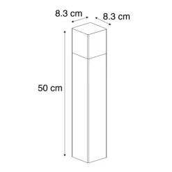 QAZQA Gartenbeleuchtung|Stehlampen Außen*Stehende Außenlampe schwarz 50 cm IP44 mit Rauchglaseffekt - Dänemark