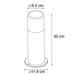 QAZQA Gartenbeleuchtung|Stehlampen Außen*Stehende Außenlampe schwarz mit Opalschirm weiß 30 cm IP44 - Odense