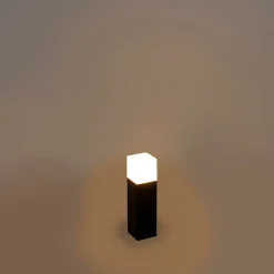 QAZQA Gartenbeleuchtung|Stehlampen Außen*Stehende Außenlampe schwarz mit opalweißem Schirm 30 cm - Dänemark