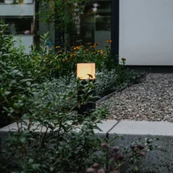 QAZQA Gartenbeleuchtung|Stehlampen Außen*Stehende Außenlampe schwarz mit opalweißem Schirm 30 cm - Dänemark