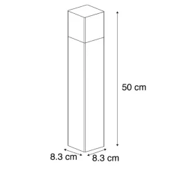 QAZQA Gartenbeleuchtung|Stehlampen Außen*Stehende Außenlampe schwarz mit opalweißem Schirm 50 cm - Dänemark