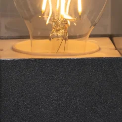 QAZQA Stehlampen Außen|Gartenbeleuchtung*Stehende Außenlampe schwarz 50 cm IP44 mit Rauchglaseffekt - Dänemark