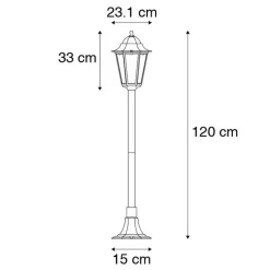 QAZQA Gartenbeleuchtung|Stehlampen Außen*Stehende Außenlaterne schwarz 120 cm IP44 - New Orleans