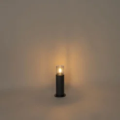 QAZQA Gartenbeleuchtung|Stehlampen Außen*Stehende Außenleuchte schwarz mit Rauchschirm 30 cm IP44 - Odense