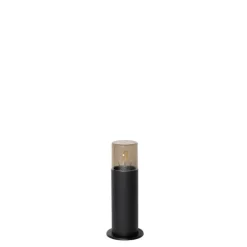 QAZQA Gartenbeleuchtung|Stehlampen Außen*Stehende Außenleuchte schwarz mit Rauchschirm 30 cm IP44 - Odense