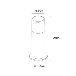 QAZQA Gartenbeleuchtung|Stehlampen Außen*Stehende Außenleuchte schwarz mit Rauchschirm 30 cm IP44 - Odense