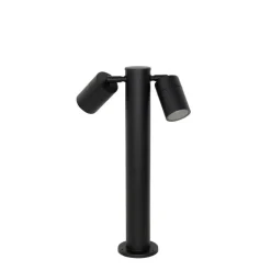 QAZQA Stehlampen Außen|Gartenbeleuchtung*Stehende Außenleuchte schwarz 45 cm IP44 verstellbar 2-Licht - Duo