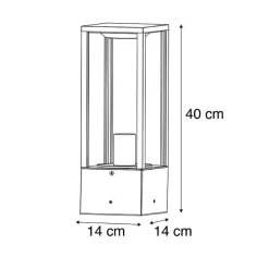 QAZQA Stehlampen Außen|Gartenbeleuchtung*Stehende Außenleuchte schwarz 40 cm mit Erdspieß und Kabeltülle - Charlois