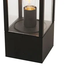 QAZQA Stehlampen Außen|Gartenbeleuchtung*Stehende Außenleuchte schwarz 40 cm mit Erdspieß und Kabeltülle - Charlois