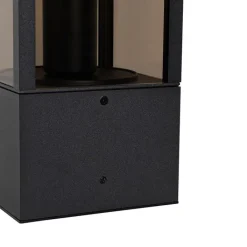 QAZQA Stehlampen Außen|Gartenbeleuchtung*Stehende Außenleuchte schwarz mit Rauch 40 cm IP44 - Charlois