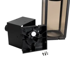 QAZQA Stehlampen Außen|Gartenbeleuchtung*Stehende Außenleuchte schwarz mit Rauch 40 cm IP44 - Charlois