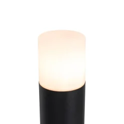 QAZQA Gartenbeleuchtung|Stehlampen Außen*Stehende Außenleuchte schwarz mit Opalschirm 70 cm - Odense