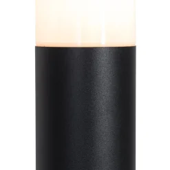 QAZQA Gartenbeleuchtung|Stehlampen Außen*Stehende Außenleuchte schwarz mit Opalschirm 70 cm - Odense