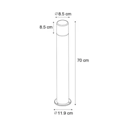 QAZQA Gartenbeleuchtung|Stehlampen Außen*Stehende Außenleuchte schwarz mit Opalschirm 70 cm - Odense