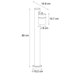 QAZQA Gartenbeleuchtung|Stehlampen Außen*Stehende Außenleuchte schwarz 80 cm AR70 verstellbar IP44 - Solo