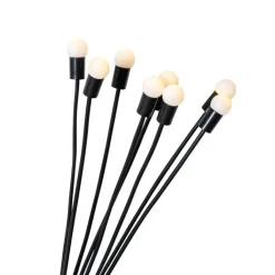 QAZQA Gartenbeleuchtung|Led-Außenleuchten*Stehende Außenleuchte schwarz inkl. LED mit Solar und Erdspieß - Fire Fly