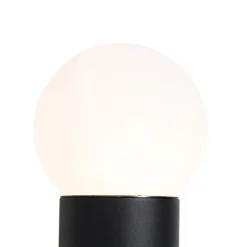 QAZQA Gartenbeleuchtung|Stehlampen Außen*Stehende Außenleuchte schwarz mit Opalglas 50 cm IP44 - Huma