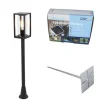 QAZQA Stehlampen Außen|Gartenbeleuchtung*Stehende Außenleuchte schwarz 100 cm mit Erdspieß und Kabeltülle - Charlois