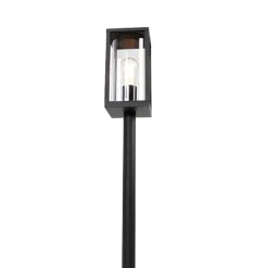 QAZQA Stehlampen Außen|Gartenbeleuchtung*Stehende Außenleuchte schwarz 100 cm mit Erdspieß und Kabeltülle - Charlois