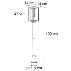QAZQA Stehlampen Außen|Gartenbeleuchtung*Stehende Außenleuchte schwarz 100 cm mit Erdspieß und Kabeltülle - Charlois