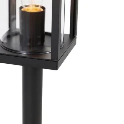 QAZQA Stehlampen Außen|Gartenbeleuchtung*Stehende Außenleuchte schwarz 100 cm mit Erdspieß und Kabeltülle - Charlois